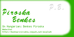 piroska benkes business card